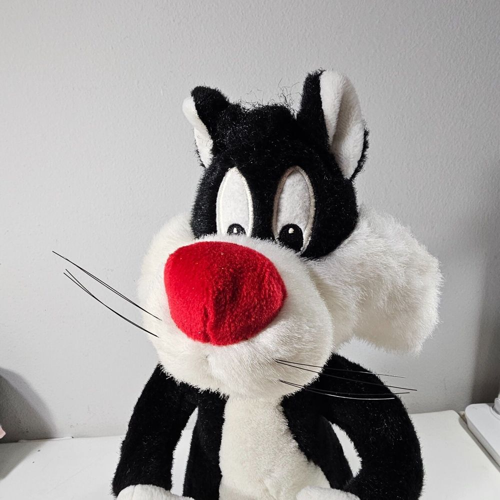 Sylvester The Cat Plush 16" 1995 and Dakin Plastic Figure 8" 1969 Warner Bros - Picture 7 of 16